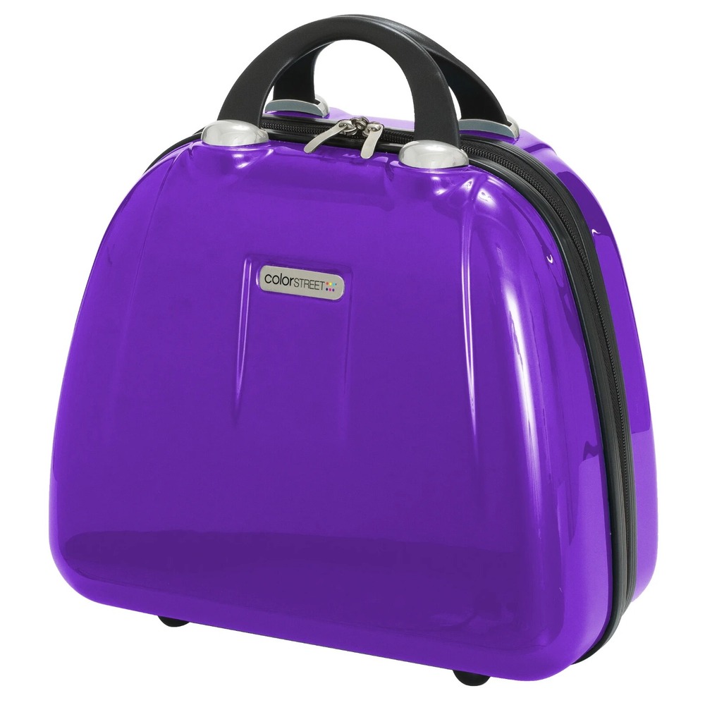 Color Street Train Case Women OS Purple Hardshell Travel Vanity Cosmetic Bag